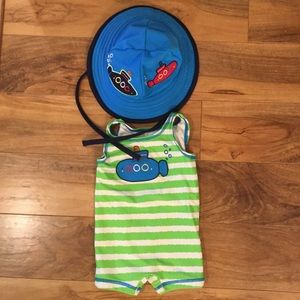 Like new Hanna Anderson boys swimsuit and hat